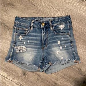 AE Hi-Rise Shortie Denim Shorts